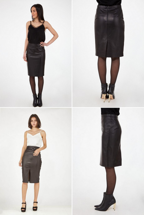 Split leather skirt