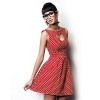 Red dress with white polka dots