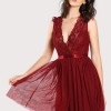 Red burgundy lace dress
